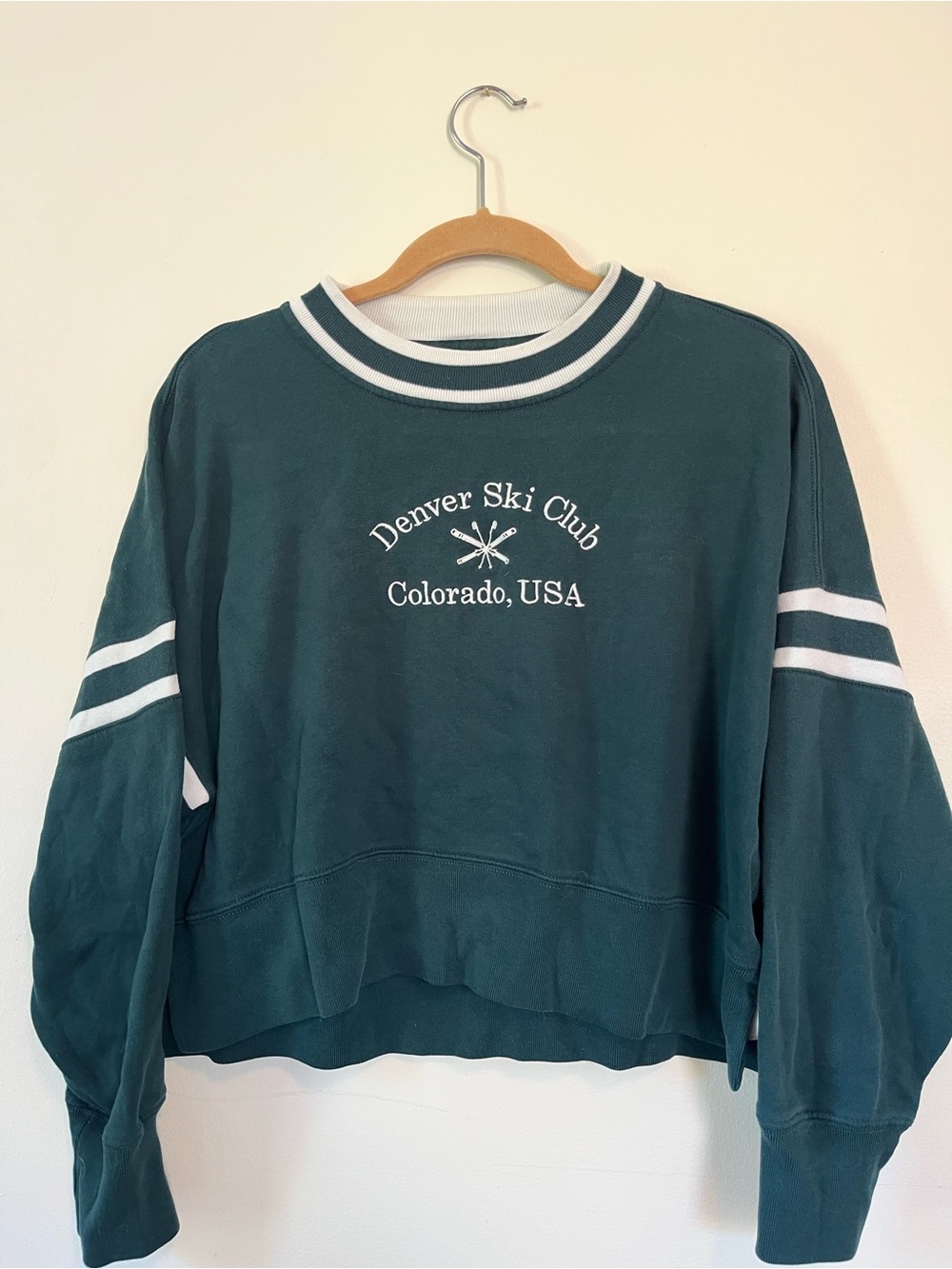 Abercrombie Denver Ski Club Green Crewneck Sweatshirt
